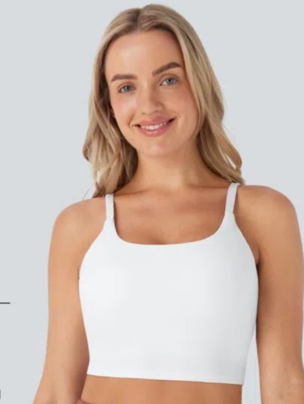 @ Halara Softly Zero Plush. White Sports Bra